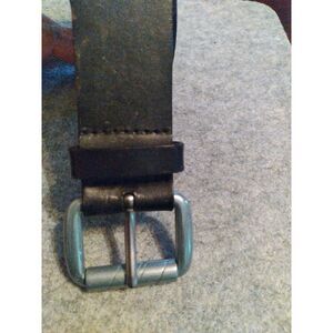 DKNY Jeans Black‎ Leather Belt Silver Buckle Casual Fashion Accessory